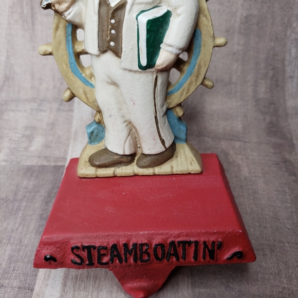 Midwest Cast Iron Christmas Stocking Holder Nautical Steamboating Helmsmam - Picture 11 of 12